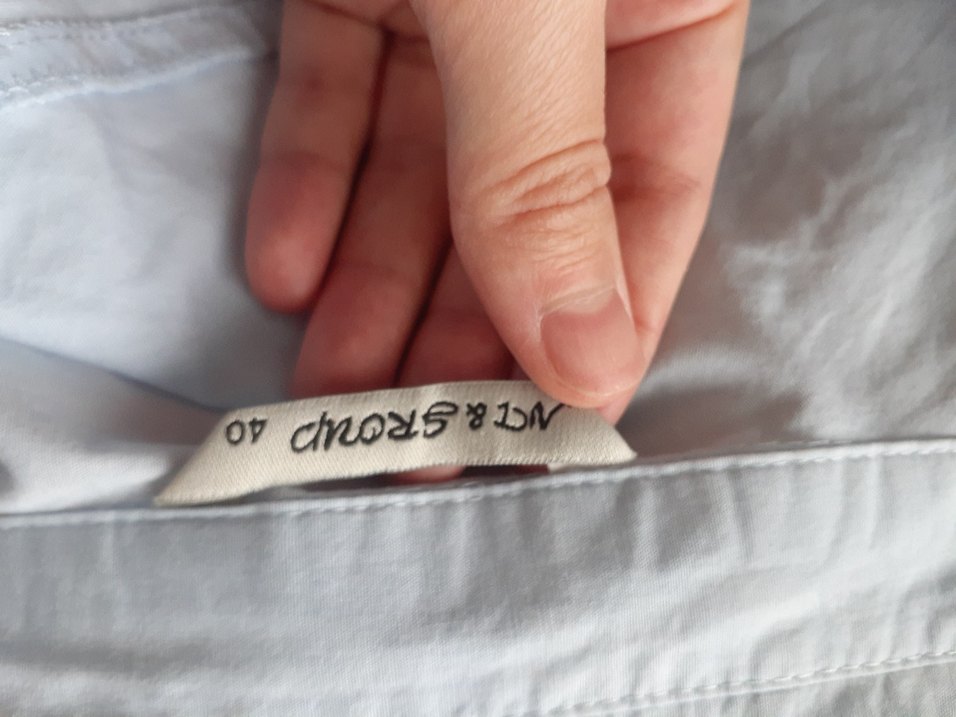 Mavi Pamuklu tesettür Gömlek tunik - Görsel 4