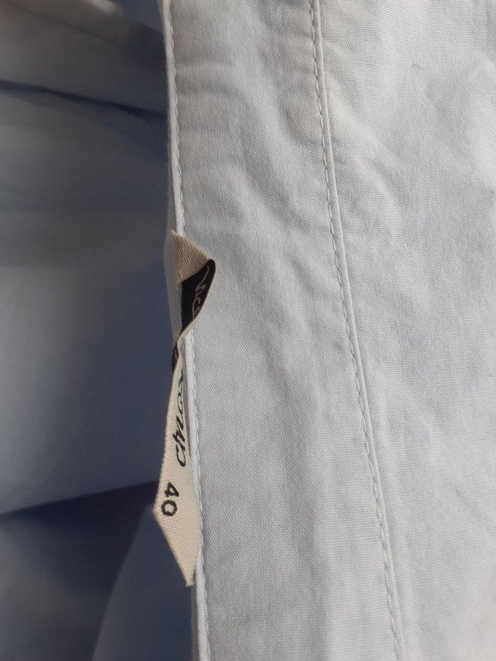 Mavi Pamuklu tesettür Gömlek tunik - Görsel 5