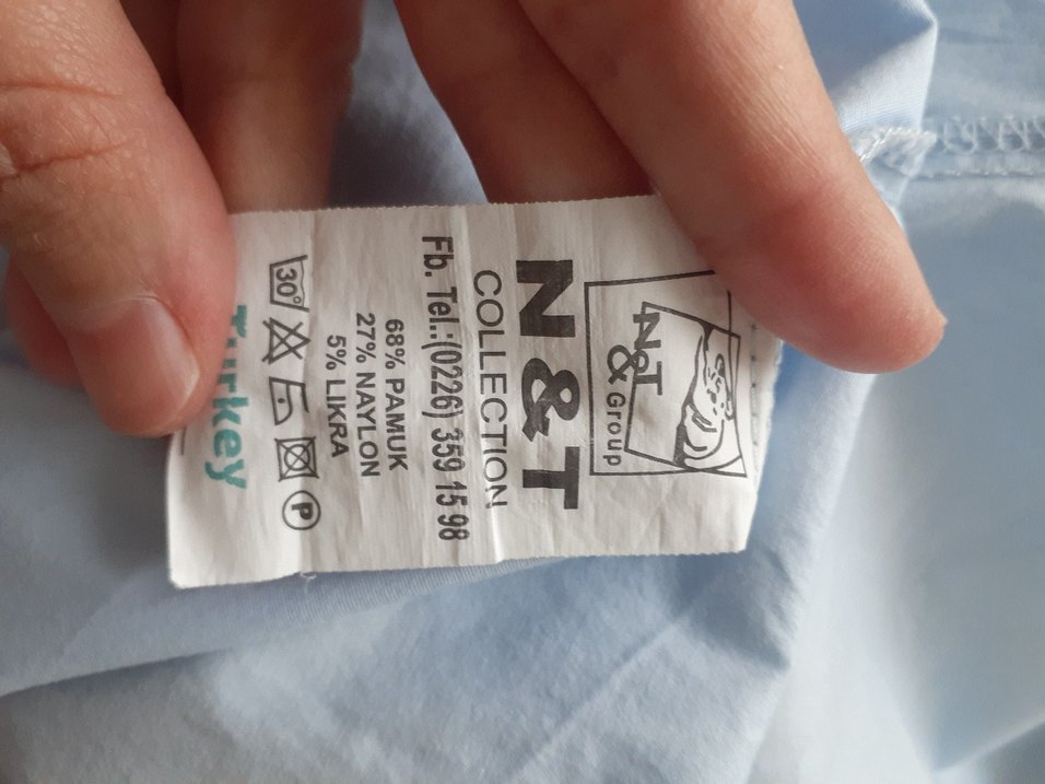 Mavi Pamuklu tesettür Gömlek tunik - Görsel 3