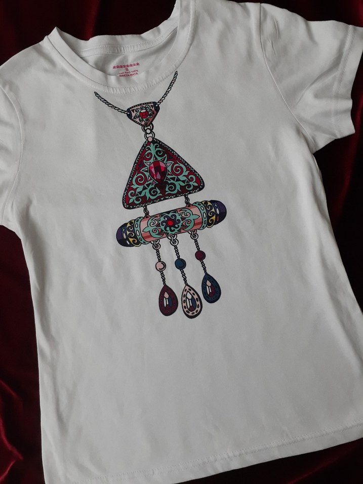 Bohem Renkli Kadın Tişört - Görsel 3