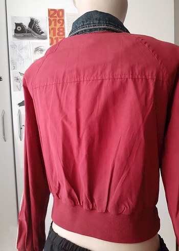 etiketli Denim kot Ceket bomber - Görsel 5