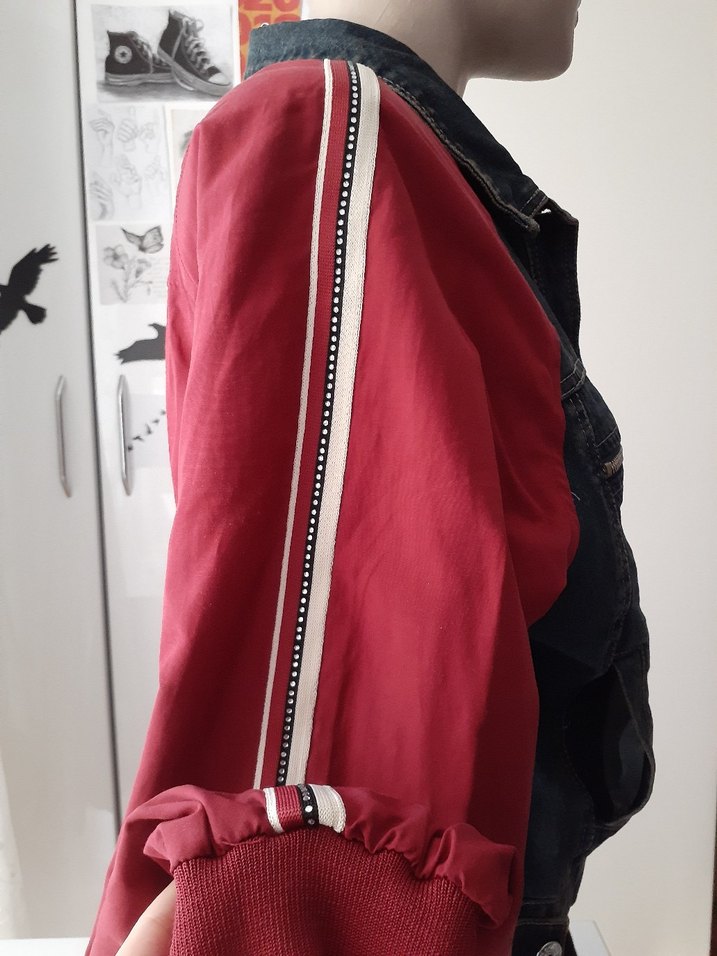 etiketli Denim kot Ceket bomber - Görsel 4