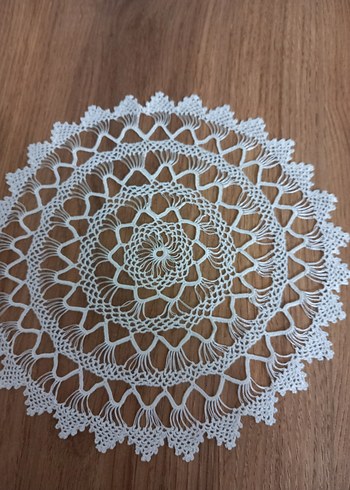 El İşi Beyaz Yuvarlak altı parça dantel - Görsel 2