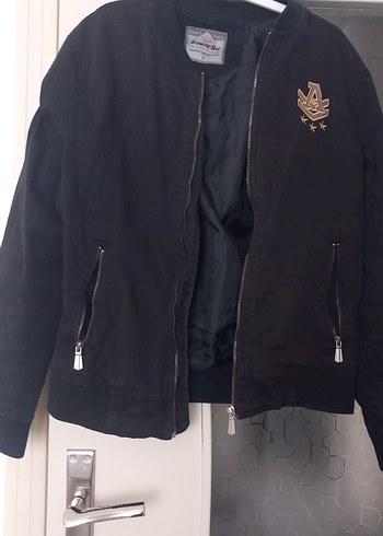 iki adet siyah Fermuarlı kadin Midi Ceket - Görsel 3