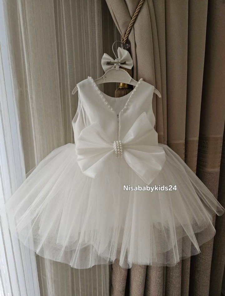 incili sırt detaylı prenses elbise - Görsel 2