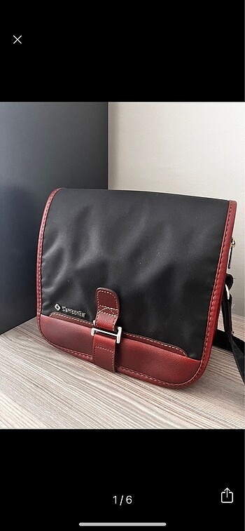 Samsonite kadın siyah çanta uzun askılı bordo kahve detaylı