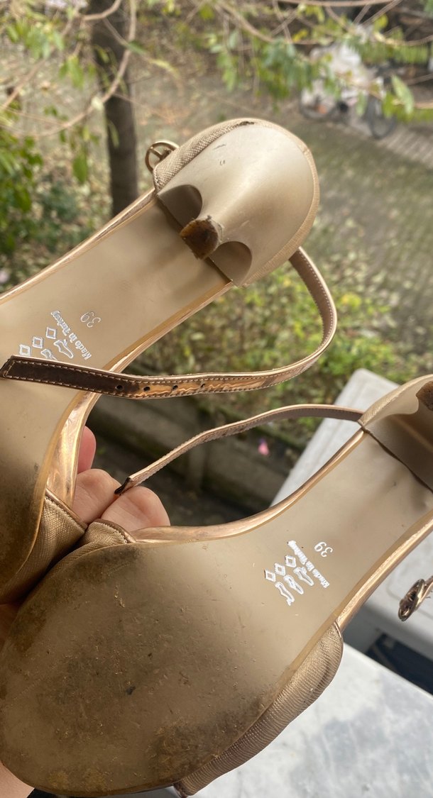 Bej Parlak İnce Topuklu Kadın Abiye Ayakkabı - Görsel 5