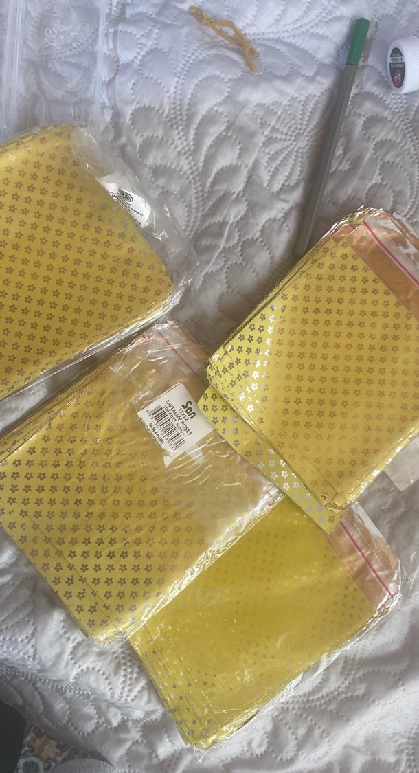 Parlak Sarı Metalik Parti Poşeti 11 e12 - Görsel 2