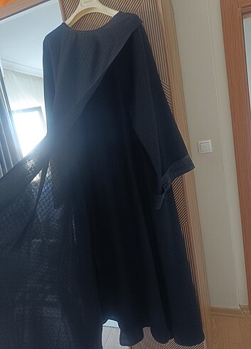 48 Beden siyah Renk Ferace elbise 