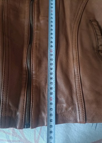 Kahverengi Deri Ceket - Görsel 7