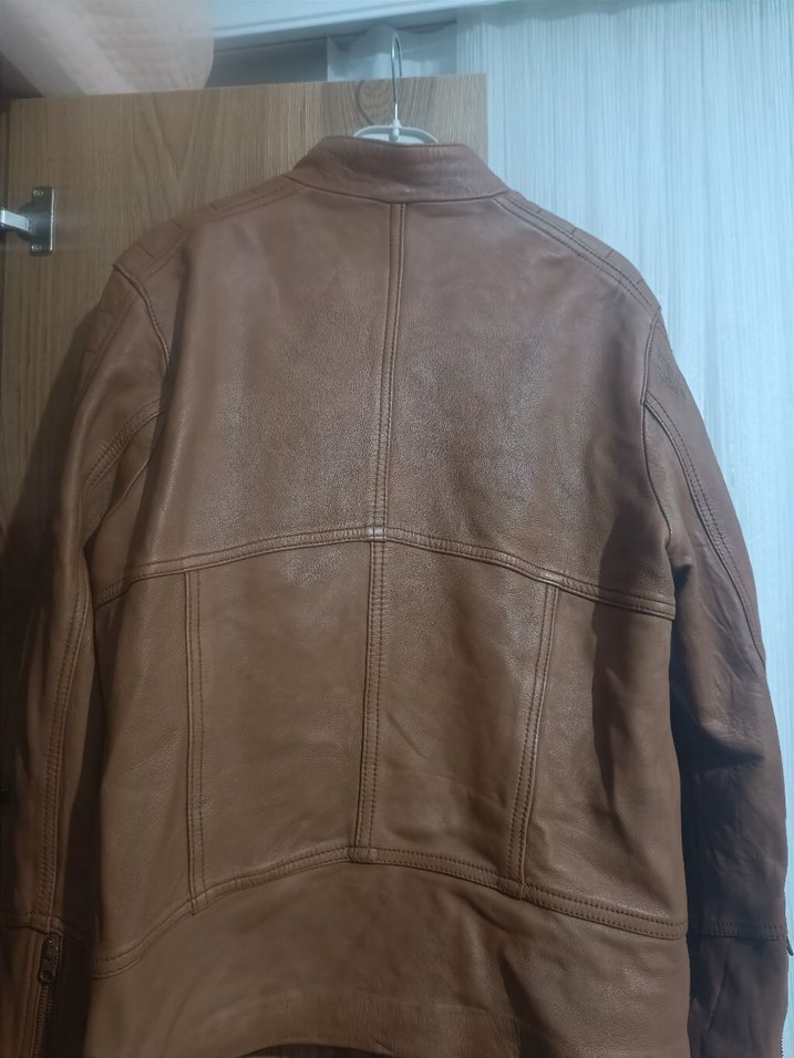 Kahverengi Deri Ceket - Görsel 5