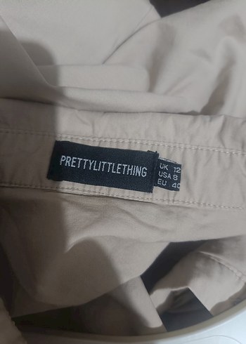 Bej Keten Midi elbise - Görsel 5