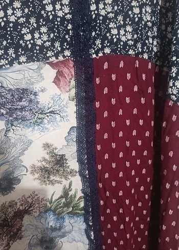 Uzun Bohem Desenli Kadın Elbise - Görsel 3