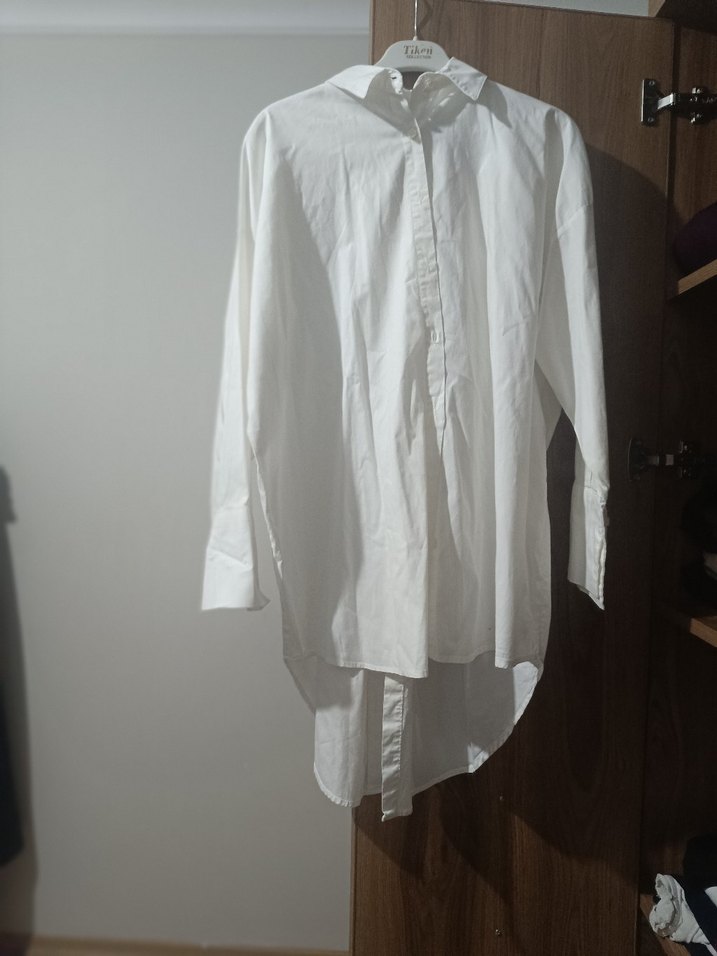 Beyaz Uzun Kollu Keten Gömlek - Görsel 4