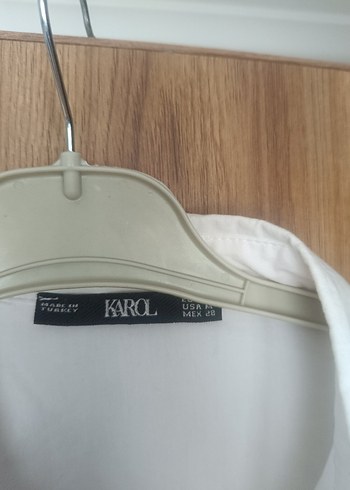 Düğmeli Beyaz Pamuklu Uzun Kollu Gömlek - Görsel 3