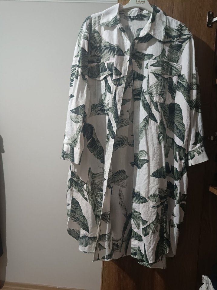 Uzun Kollu V Yaka Beyaz Mini Elbise - Görsel 2