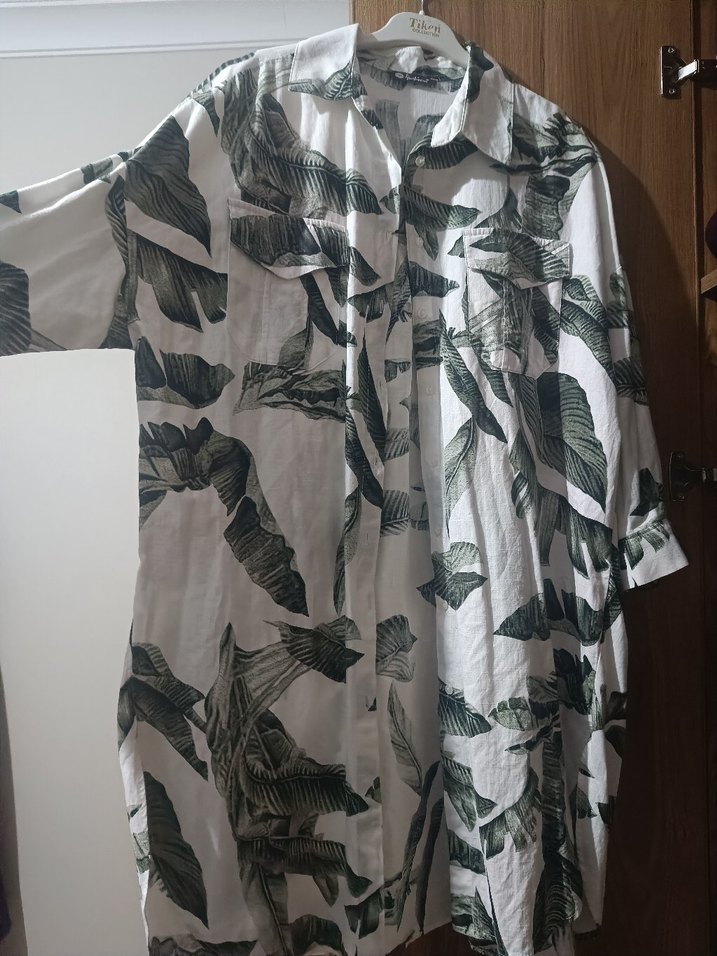 Uzun Kollu V Yaka Beyaz Mini Elbise - Görsel 5