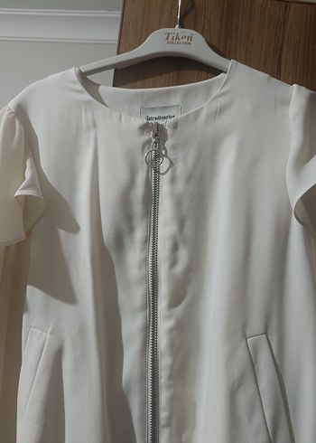 Uzun Kollu Beyaz Mini Bluz - Görsel 4