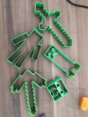 Beden siyah Renk Minecraft Kurabiye Kalıbı - 5?li Set