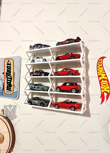 Hot Wheels ve Matchbox 10 Araçlık Raf
