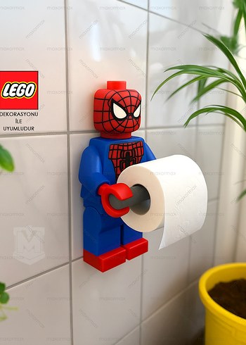 Lego Spider Man Tuvalet Kağıdı Tutacağı