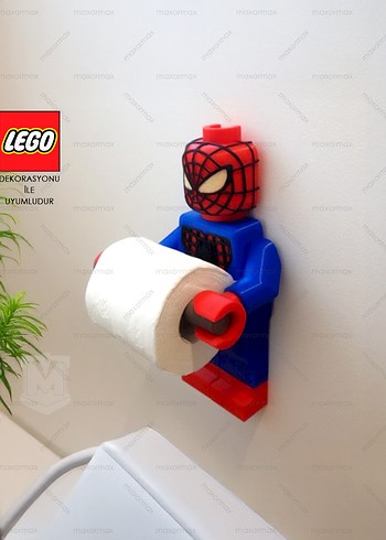 Lego Spider Man Tuvalet Kağıdı Tutacağı