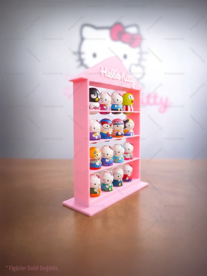 Hello Kitty Temalı Pastel Pembe Çocuk Rafı - Görsel 3