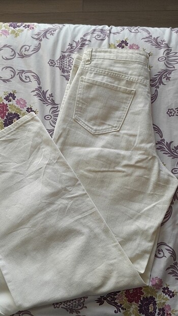 29 Beden Beyaz wide leg yüksek bel jeans