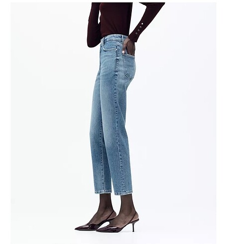 Zara Yüksek bel koyu mavi jean