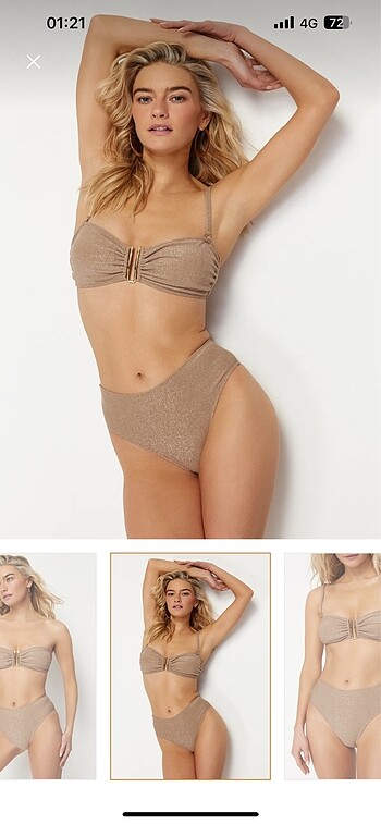 Vizon straplez bikini takım