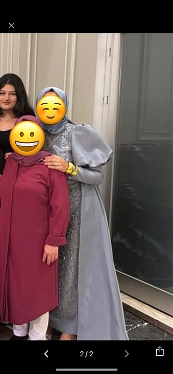Diğer Buz mavisi tesettür abiye