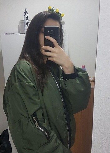 Haki yeşili Bomber Ceket