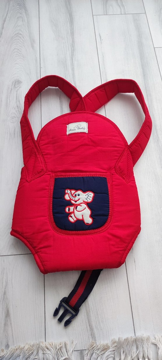 Kırmızı Bebek kanguru Renkli Fil Desenli - Görsel 2