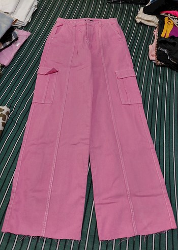 Pembe Bol Kesim Kadın Pantolon