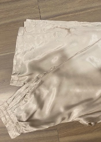 Bershka Bershka krem saten pantolon