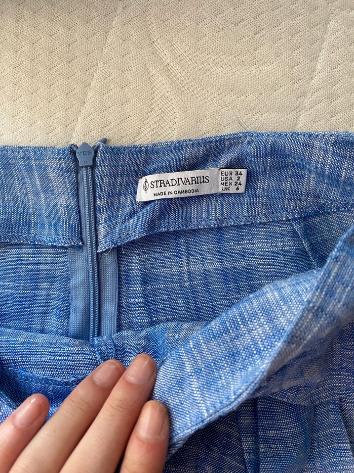 Mavi Pliseli Mini Şort - Görsel 3