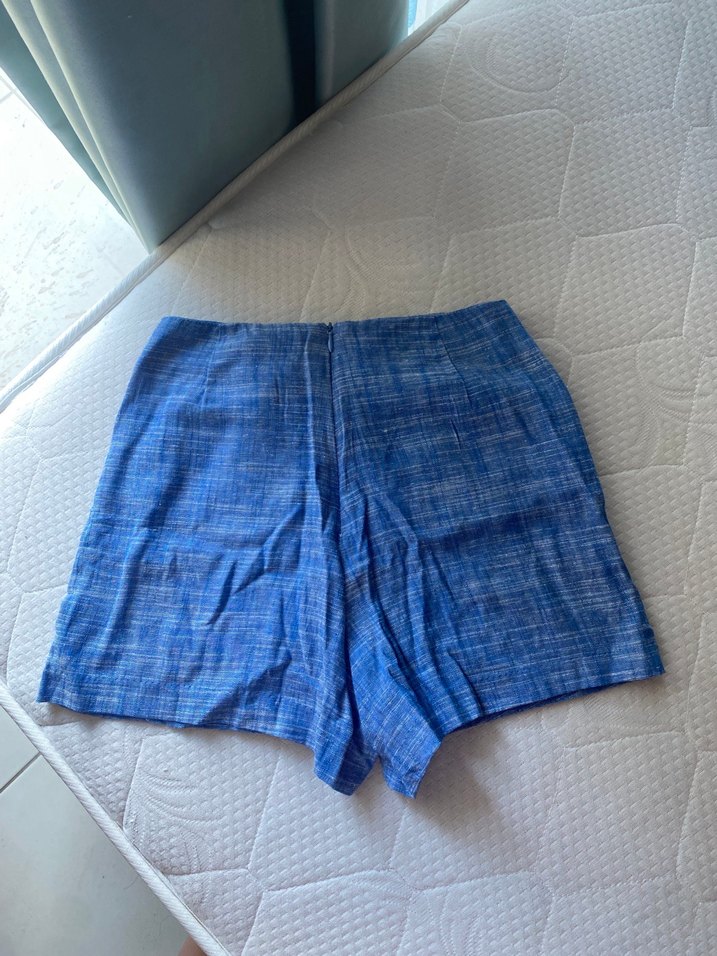 Mavi Pliseli Mini Şort - Görsel 4