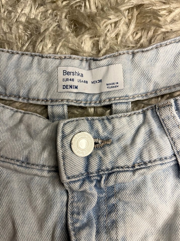 Beli Kemerli Bej Tie-Dye Mini Kot Şort - Görsel 2