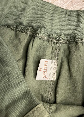 Kemerli Haki Keten Hamile Şortu - Görsel 2