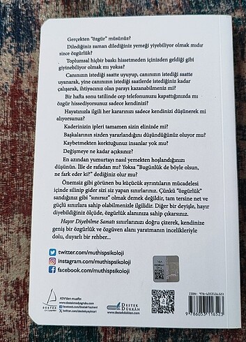 Beden Müthiş Psikoloji Hayır Diyebilme Sanatı