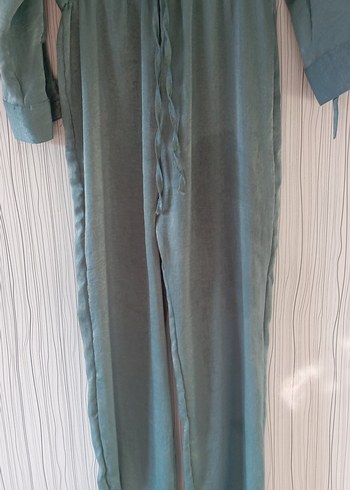 Düğmeli Uzun Kollu Hamile Keten Tunik - Görsel 2