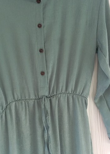 Düğmeli Uzun Kollu Hamile Keten Tunik - Görsel 3