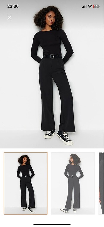 Trendyol & Milla Trendyolmilla yüksek bel wide leg kumaş pantolon