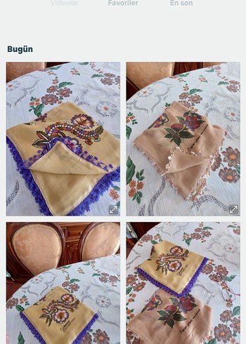 Dantel Detaylı Bej ve hardal Kadın yemeni - Görsel 6