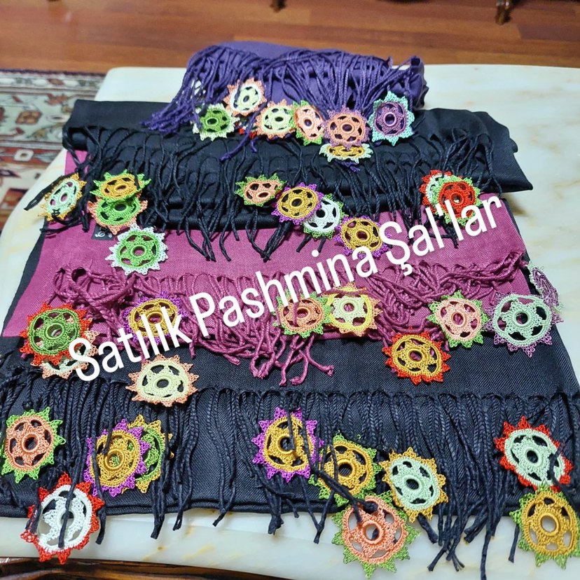 motifli Renkli Bohem Kadın şal'i - Görsel 3