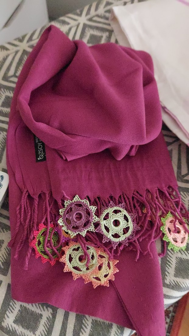 motifli Renkli Bohem Kadın şal'i - Görsel 2