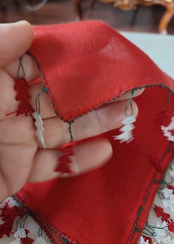 igne oyasi Detaylı Kırmızı Bohem Kadın  yemenisi - Görsel 4