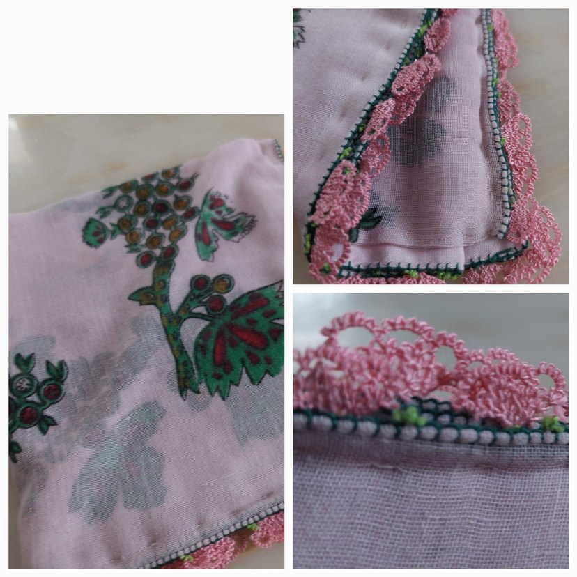 iğne oyasi Detaylı Pembe Bohem Kadın Fular - Görsel 5