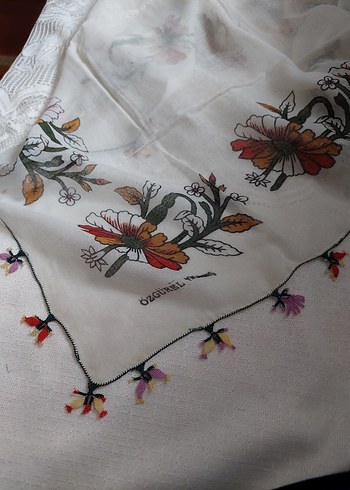 iğne oyasi Detaylı Çok Renkli Bohem Kadın yemenisi - Görsel 5