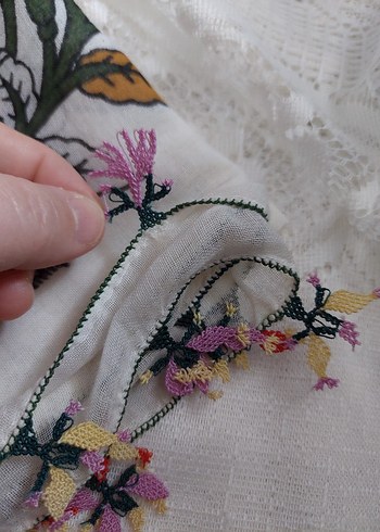 iğne oyasi Detaylı Çok Renkli Bohem Kadın yemenisi - Görsel 4